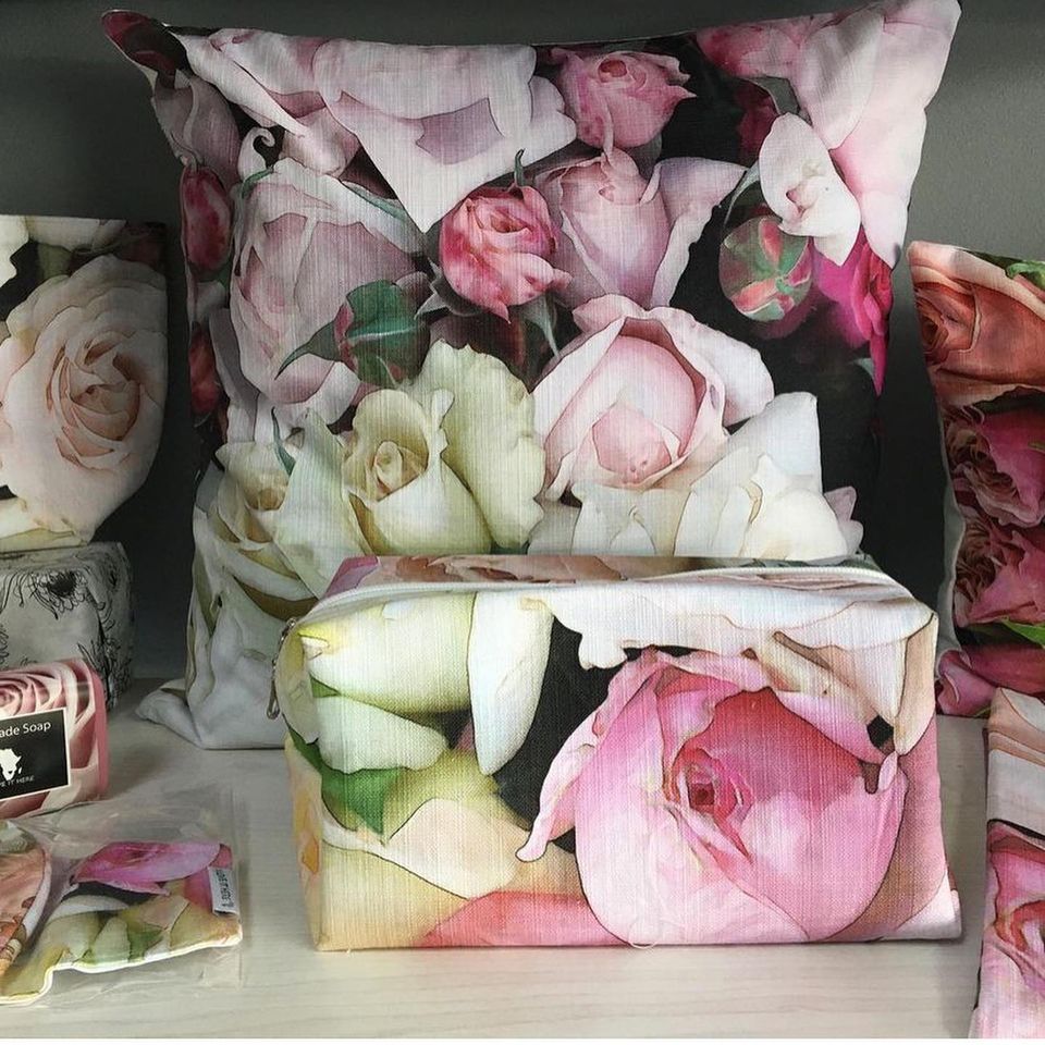 Waterproof Cosmetic Travel Pouch in Rose Garden
