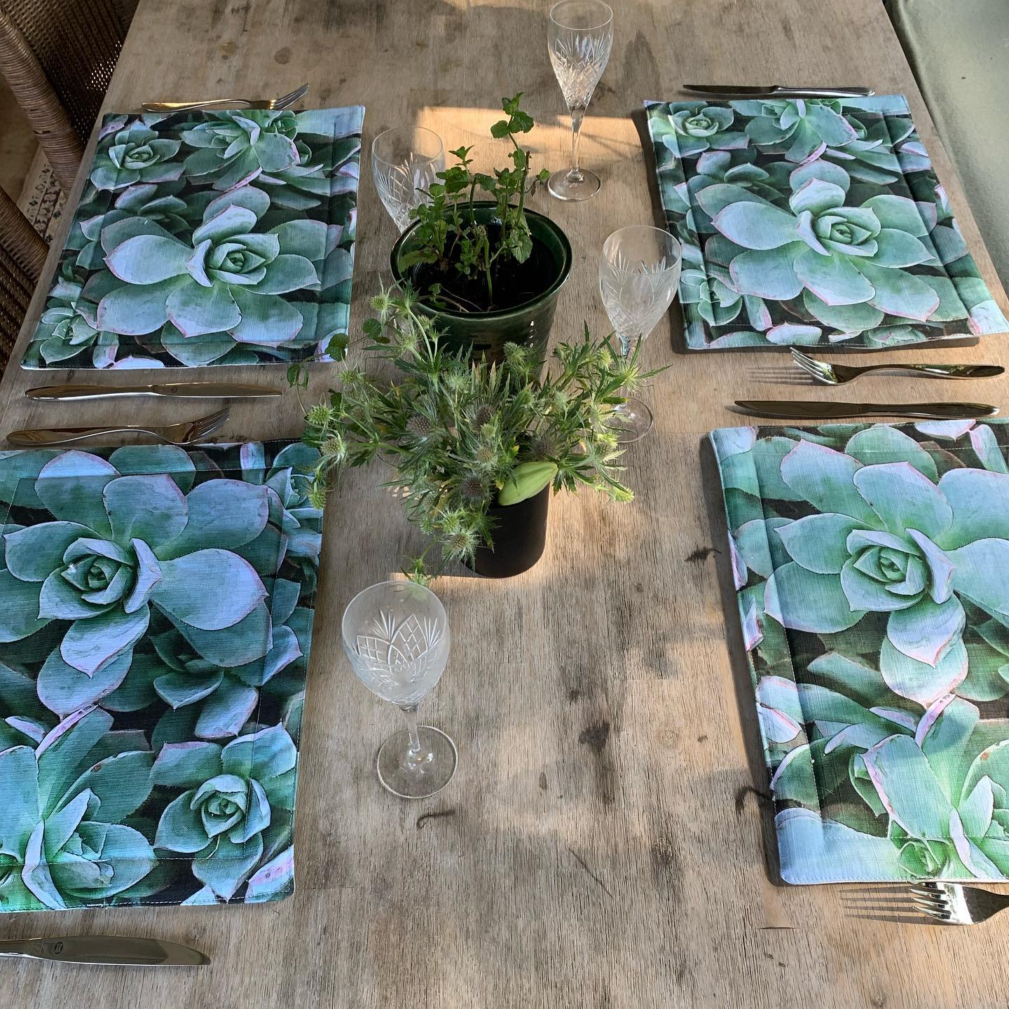Placemat (set of 4) in Succulent Green
