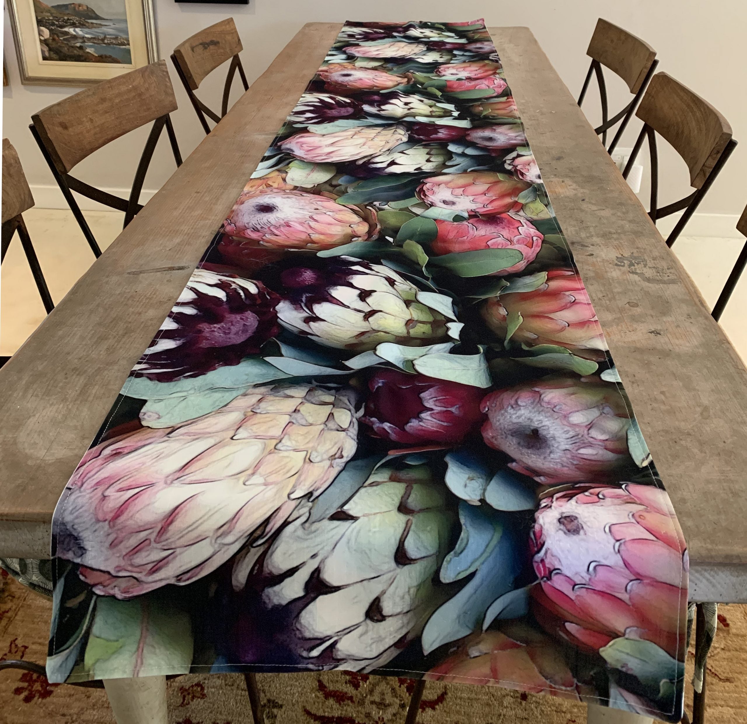 Table Runner in Busy Protea