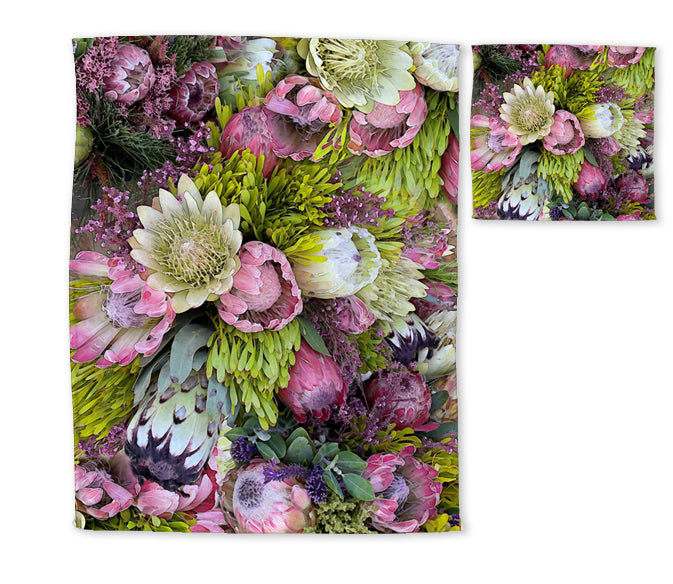 Tea towel and dishcloth set in Fynbos