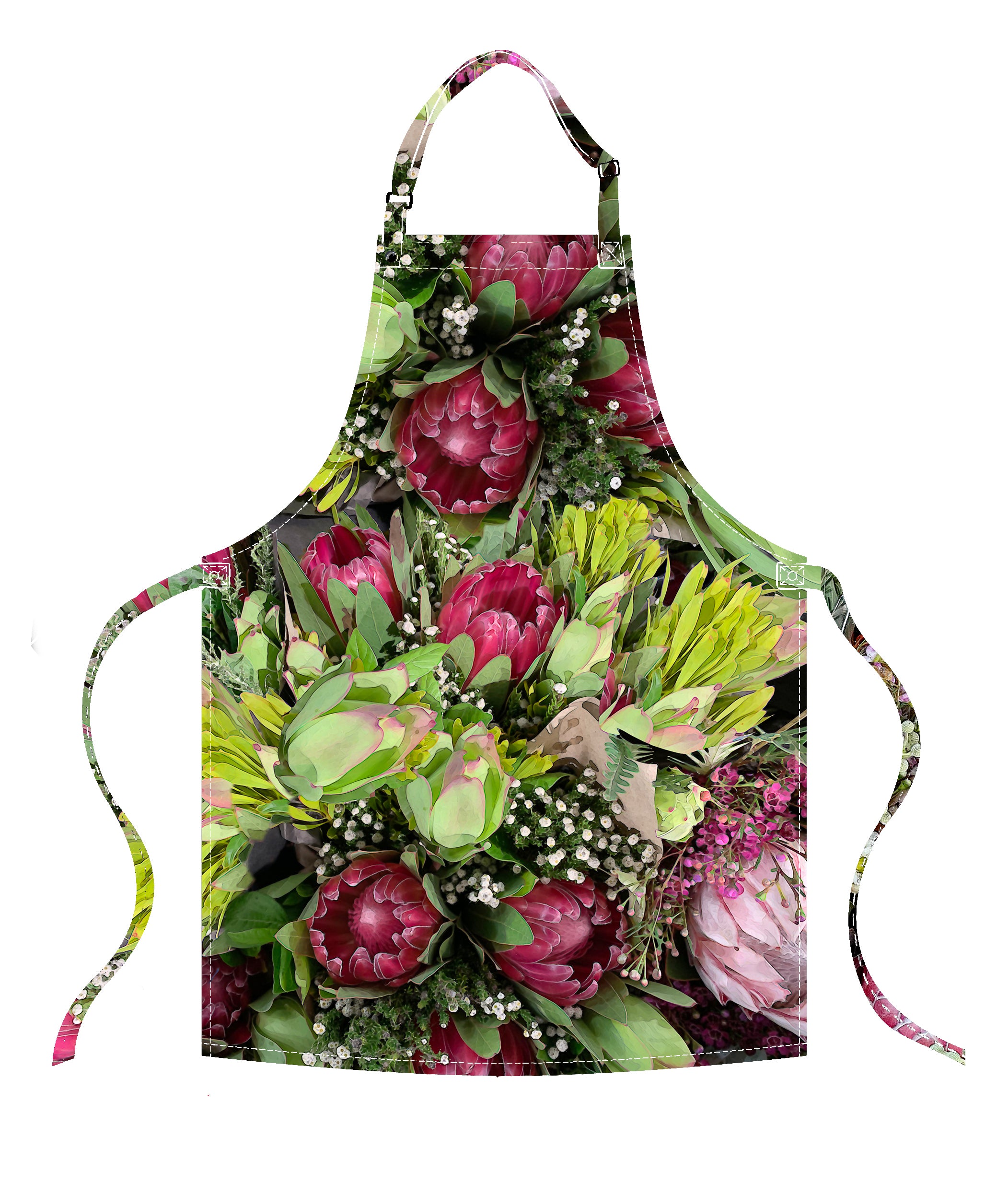 Apron in Fynbos Red Protea
