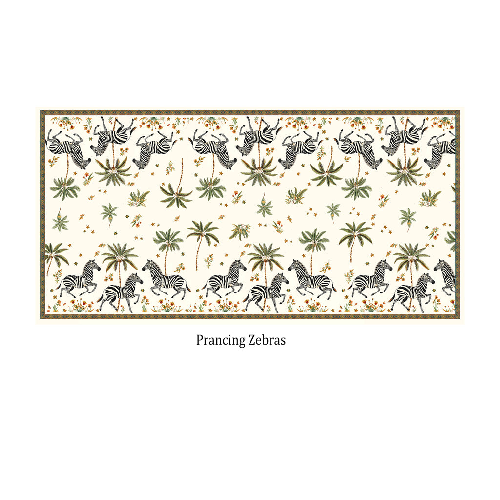 Prancing Zebras and Palms Tablecloth