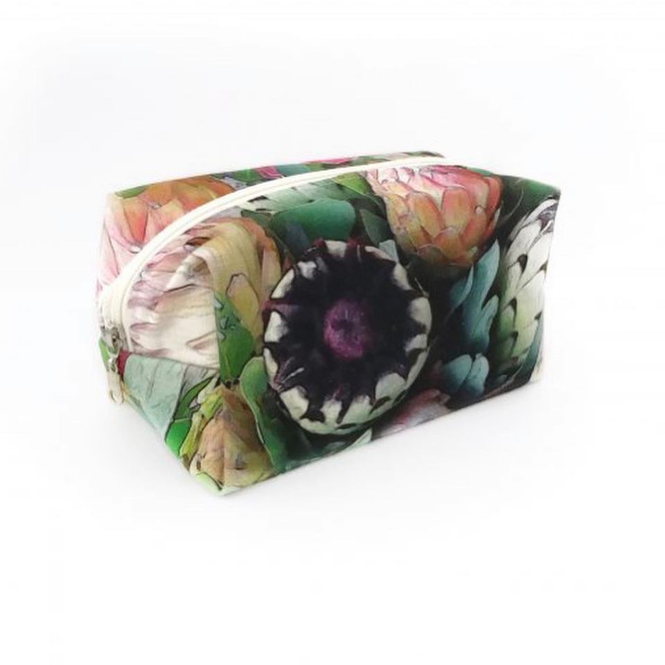 Waterproof Cosmetic Travel Pouch in Protea Busy