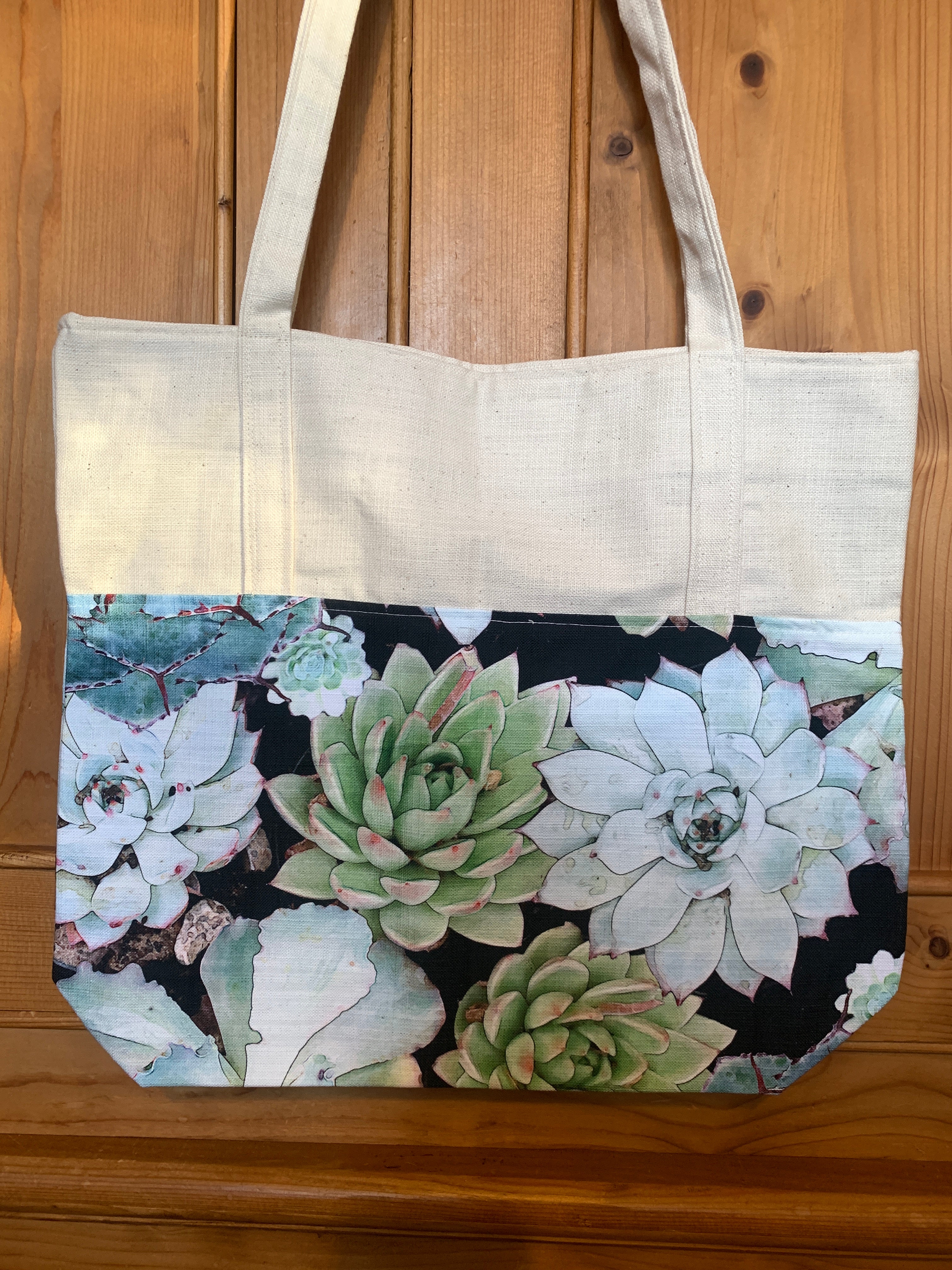 Tote in Succulent on Black