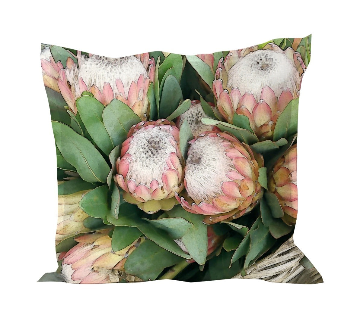 Cushion cover in Protea in Basket