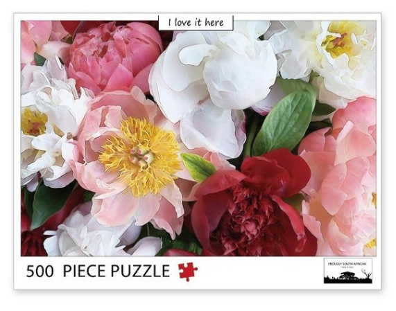 Jigsaw puzzle in Peony Red